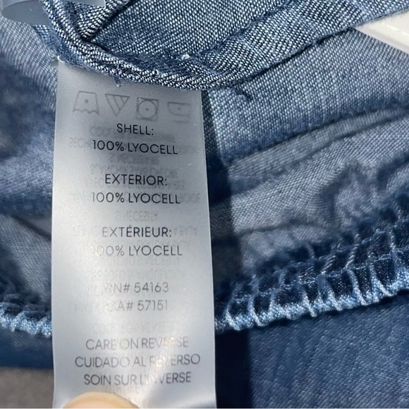 Calvin Klein Pants Chambray Blue Roll Tab Cuff Hem Drawstring Waist Size Medium - Picture 10 of 12